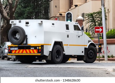 Johannesburg, South Africa, 22nd March- 2019: Cash In Transit Van In City Centre.