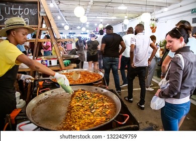 Johannesburg, South Africa, 24th February - 2019: Women Looking At Food On Display At Inner City Food Market