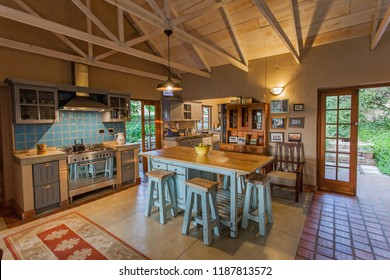 Johannesburg, South Africa, 27 October - 2015: Interior of converted barn. View of kitchen.