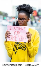 Johannesburg, South Africa, 6th September - 2019: Women holding a placard at protest agains gender based violence.