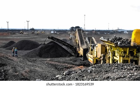 Johannesburg, South Africa - April 20 2012: Open Pit Manganese Mining and Equipment