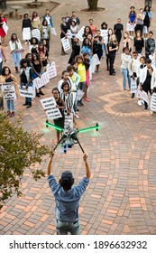 Johannesburg, South Africa - April 30, 2015: Behind The Scenes On Location On Set Of Music Video Production Using A Large Drone For Filming