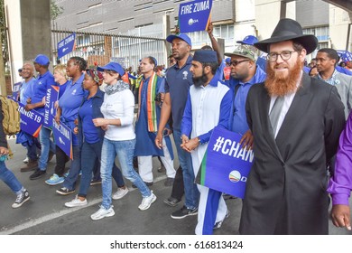 Johannesburg, South Africa – April 7, 2017: Mmusi Maimane At The Zuma Must Fall Protest March

