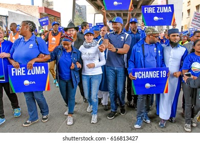 Johannesburg, South Africa – April 7, 2017: Mmusi Maimane At The Zuma Must Fall Protest March

