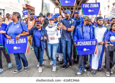 Johannesburg, South Africa – April 7, 2017: Mmusi Maimane At The Zuma Must Fall Protest March

