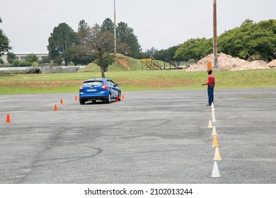 JOHANNESBURG, SOUTH AFRICA - Aug 12, 2021: The Advanced Driver Training With Focus On Driving Under Influence Of Alcohol