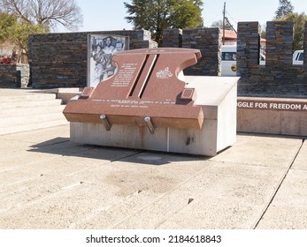 Johannesburg South Africa - August 15 2007; Marble Engraved Memorial Stone Commemorating Life Of Hector Peterson Lost In Apartheid Struggle In Soweto In 1976.