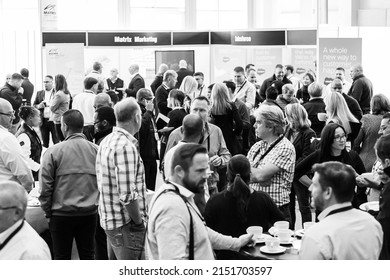 Johannesburg, South Africa - August 17, 2017: Delegates Networking At A Sales Convention In Large Conference Hall