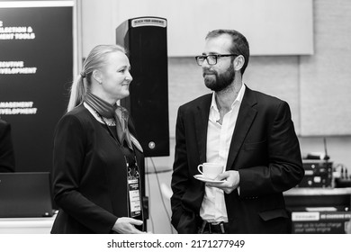 Johannesburg, South Africa - August 17, 2017: Delegates Networking At A Sales Convention In Large Conference Hall