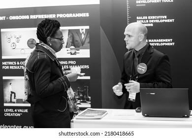 Johannesburg, South Africa - August 17, 2017: Delegates Networking At A Sales Convention In Large Conference Hall