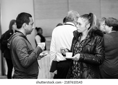 Johannesburg, South Africa - August 17, 2017: Delegates Networking At A Sales Convention In Large Conference Hall