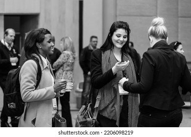 Johannesburg, South Africa - August 17, 2017: Delegates Networking At A Sales Convention In Large Conference Hall