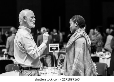 Johannesburg, South Africa - August 18, 2017: Delegates Networking At A Sales Convention In Large Conference Hall