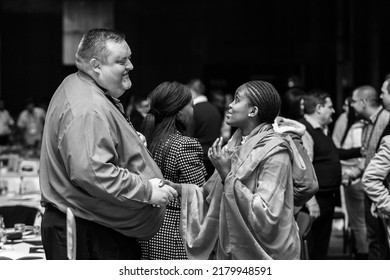 Johannesburg, South Africa - August 18, 2017: Delegates Networking At A Sales Convention In Large Conference Hall