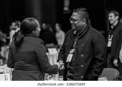 Johannesburg, South Africa - August 18, 2017: Delegates Networking At A Sales Convention In Large Conference Hall