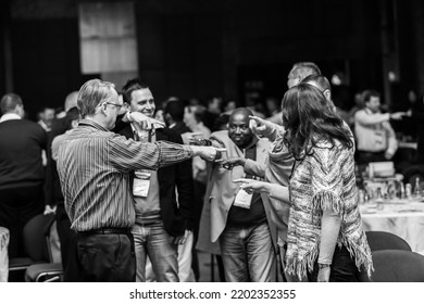 Johannesburg, South Africa - August 18, 2017: Delegates Networking At A Sales Convention In Large Conference Hall