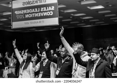 Johannesburg, South Africa - August 18, 2017: Delegates Networking At A Sales Convention In Large Conference Hall