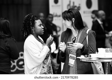 Johannesburg, South Africa - August 20, 2015: Delegates Networking At A Sales Convention In Large Conference Hall