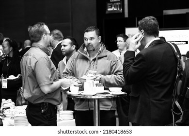 Johannesburg, South Africa - August 20, 2015: Delegates Networking At A Sales Convention In Large Conference Hall