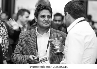 Johannesburg, South Africa - August 20, 2015: Delegates Networking At A Sales Convention In Large Conference Hall