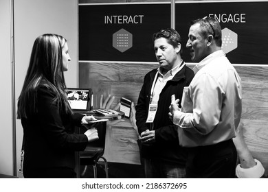 Johannesburg, South Africa - August 20, 2015: Delegates Networking At A Sales Convention In Large Conference Hall