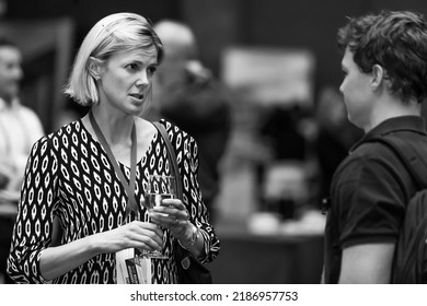 Johannesburg, South Africa - August 20, 2015: Delegates Networking At A Sales Convention In Large Conference Hall