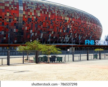 JOHANNESBURG, SOUTH AFRICA - August , 2016. Exterior View Of FNB Stadium, The Biggest African Stadium