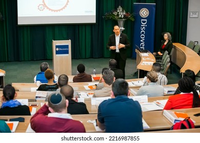 Johannesburg, South Africa - August 31, 2014: Diverse Students Attending A Lecture In College Auditorium