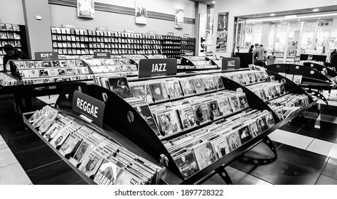 JOHANNESBURG, SOUTH AFRICA - Jan 06, 2021: Johannesburg, South Africa - July 05 2011: Inside Interior Of A Music CD Store