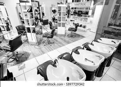 JOHANNESBURG, SOUTH AFRICA - Jan 06, 2021: Johannesburg, South Africa - July 05 2011: Inside Interior Of A Beauty Salon In A Mall