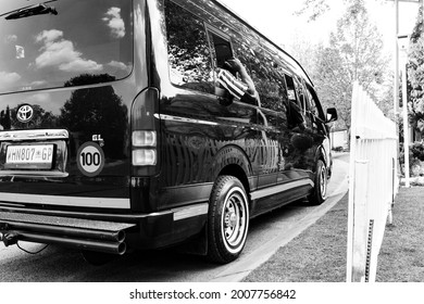 JOHANNESBURG, SOUTH AFRICA - Jan 06, 2021: Johannesburg, South Africa - September 10, 2010- Minibus Taxi Van Parked Outside A House In A Wealthy Neighborhood