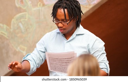 JOHANNESBURG, SOUTH AFRICA - Jan 23, 2019: Johannesburg, South Africa - August 28 2010: Diverse youth at music school orchestra