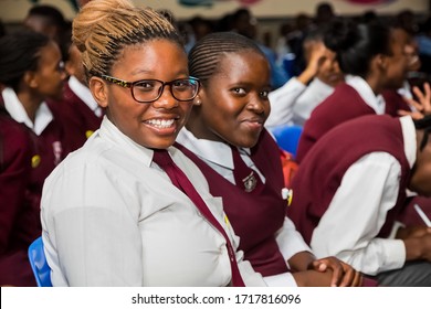 Johannesburg, South Africa - January 15, 2015: Young African Primary School Children Sitting In A Classroom 