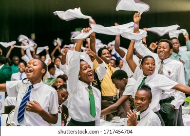 Johannesburg, South Africa - January 21, 2017: Young African School kids at morning assembly