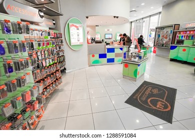 Johannesburg, South Africa - July 05 2011: Inside interior of a mobile cell phone store in a Mall