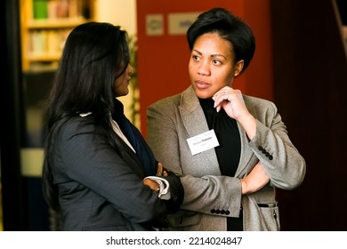 Johannesburg, South Africa - July 14, 2014: Diverse Woman Networking At Corporate Convention Event