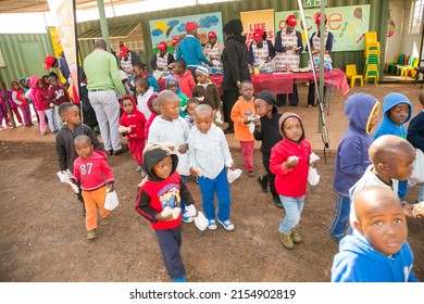 Johannesburg, South Africa - July 18, 2016: Community Outreach Providing Meals For African Children