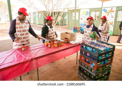 Johannesburg, South Africa - July 18, 2016: Community Outreach Providing Meals For African Children