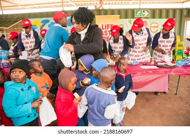 Johannesburg, South Africa - July 18, 2016: Community Outreach Providing Meals For African Children