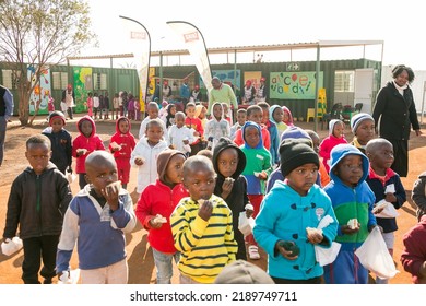 Johannesburg, South Africa - July 18, 2016: Community Outreach Providing Meals For African Children