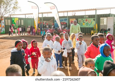 Johannesburg, South Africa - July 18, 2016: Community Outreach Providing Meals For African Children