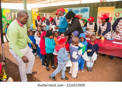 Johannesburg, South Africa - July 18, 2016: Community Outreach Providing Meals For African Children