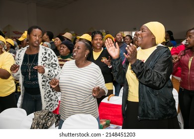 Johannesburg, South Africa - March 10, 2016: African Community Members Inside Town Hall Meeting