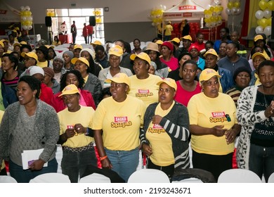 Johannesburg, South Africa - March 10, 2016: African Community Members Inside Town Hall Meeting