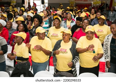 Johannesburg, South Africa - March 10, 2016: African Community Members Inside Town Hall Meeting