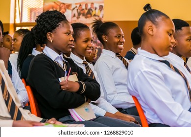 Johannesburg, South Africa - March 22 2017: African High School Students In A Classroom