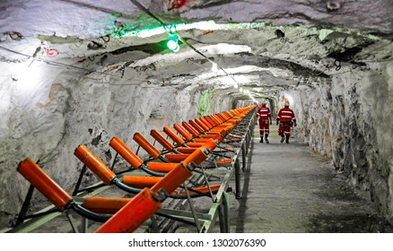 Johannesburg, South Africa - May 23 2011: Underground Platinum Palladium Mining And Equipment