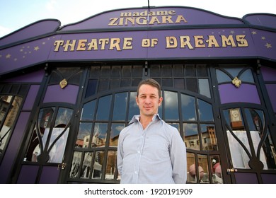 Johannesburg, South Africa - May 9, 2012: Richard Griffin, founder of Madame Zingara, a theatre circus restaurant in a 1920’s Vaudeville tent