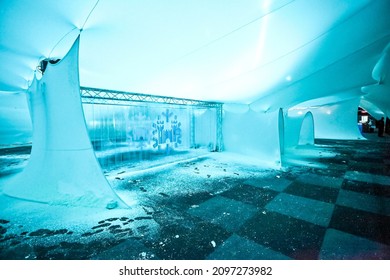 JOHANNESBURG, SOUTH AFRICA - Oct 14, 2021: An Ice Palace Themed Bar And Decor At Drake Music Concert