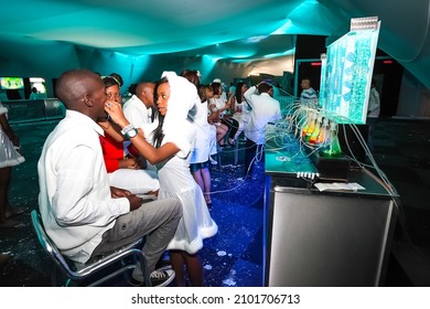 JOHANNESBURG, SOUTH AFRICA - Oct 14, 2021: The VIP guests backstage at oxygen bar at the Drake music concert